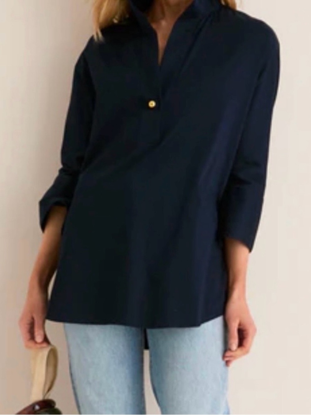 Tuckernuck Willow Blouse Navy Gold Buttons XXS - Picture 3 of 13